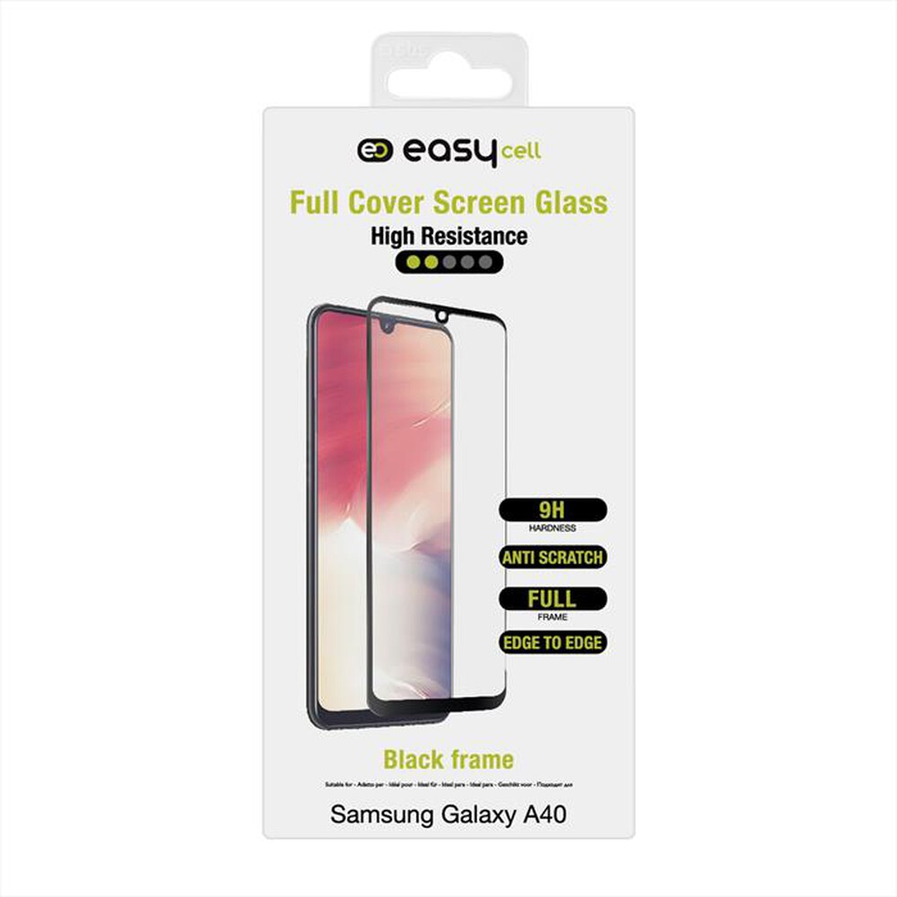 "EASYCELL - Full cover TEECFCGLSAA40K per Samsung Galaxy A40-Nero"