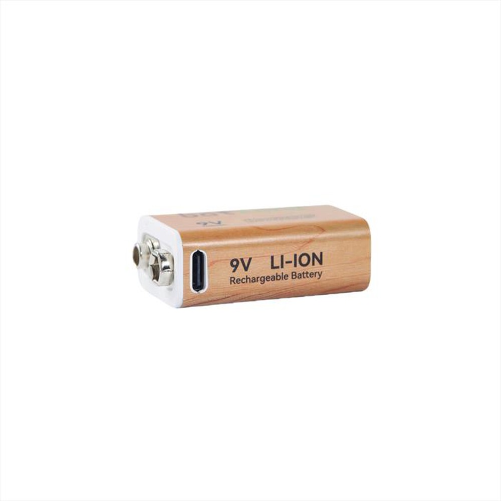 "BATZONE - LI-ION USBC BATT 9V 3700MWH 2PCS CABLE-Marrone/ Legno"