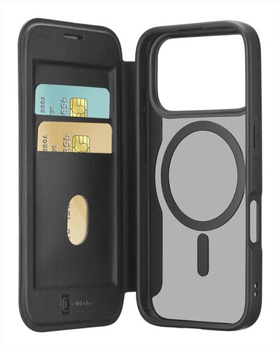 CELLULARLINE - Custodia a libro DAILY MAG per IPHONE 17 PRO-Nero, Trasparente