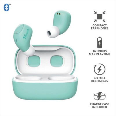 TRUST - NIKA COMPACT BLUETH EARPHONES MINT-Turquoise