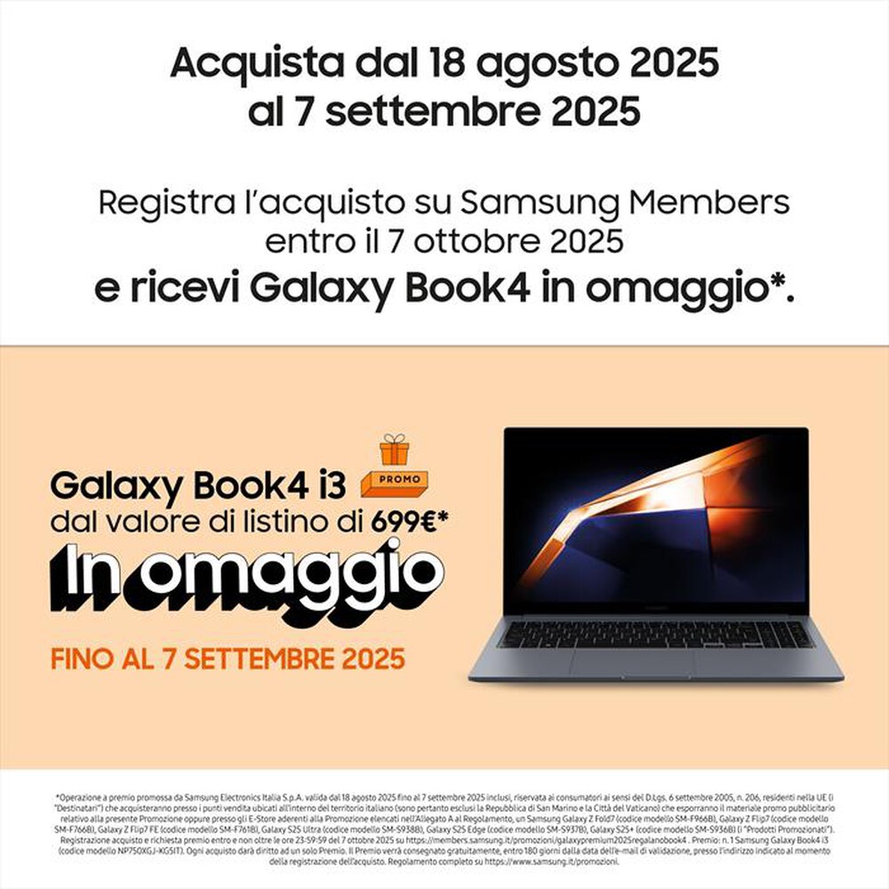 Immagine del prodotto SAMSUNG - Galaxy Z Flip7 FE 8+128GB-Black