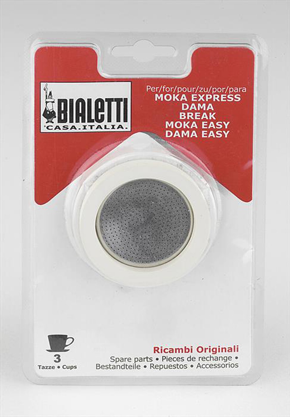 BIALETTI - Blister Guarnizione + Piastra 3 Tazze