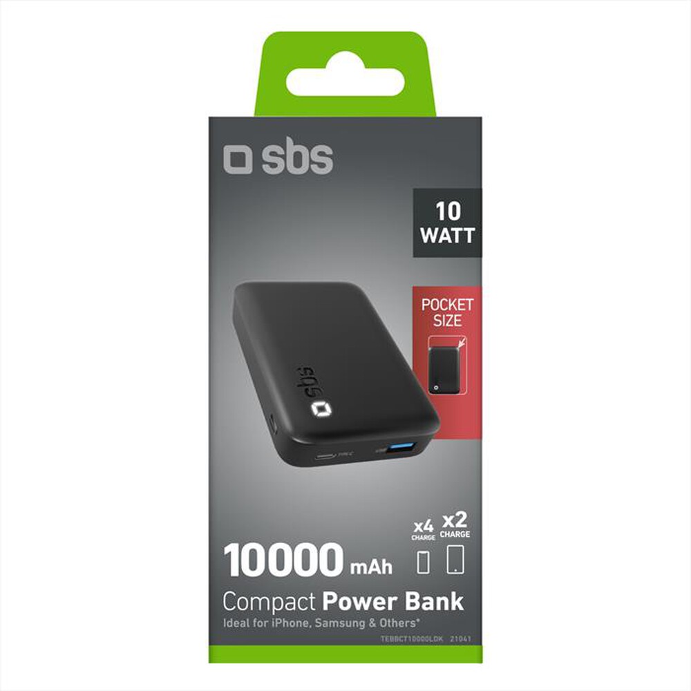 Immagine del prodotto SBS - Powerbank compatto 10000mAh 10W LED-Nero
