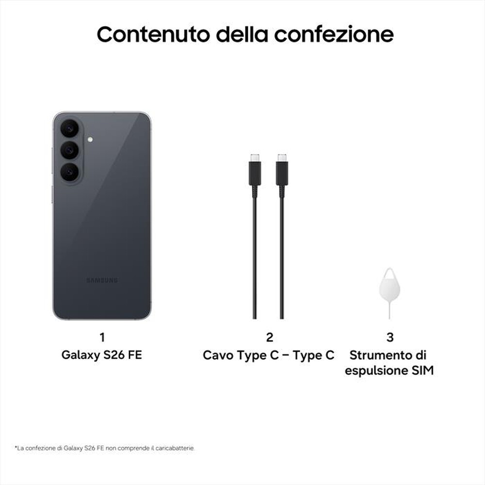 Immagine del prodotto SAMSUNG - Smartphone Galaxy S26 FE 8GB+256GB-Graphite
