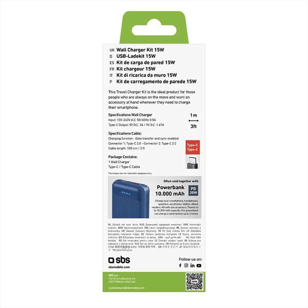 Immagine del prodotto SBS - Carica batterie TEKITTRTC15W-Nero