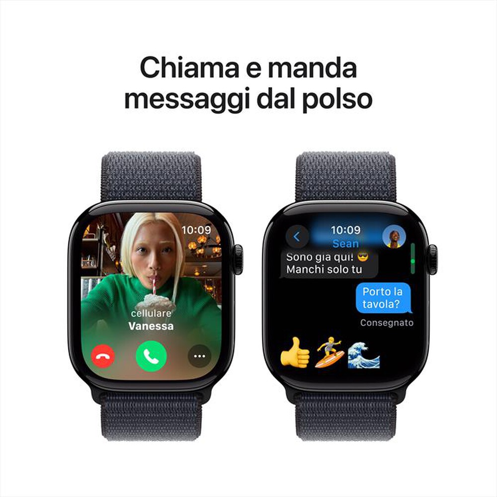 "APPLE - Watch Series 10 GPS 46mm Alluminio-Jet Black - Sport Loop Ink"