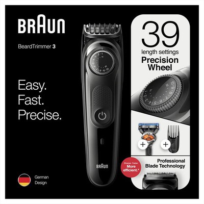 BRAUN - Regolabarba BT3242-Nero/Grigio