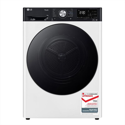 LG - Asciugatrice RH90V9LVEN 9 Kg Classe A+++-Nero, Bianco