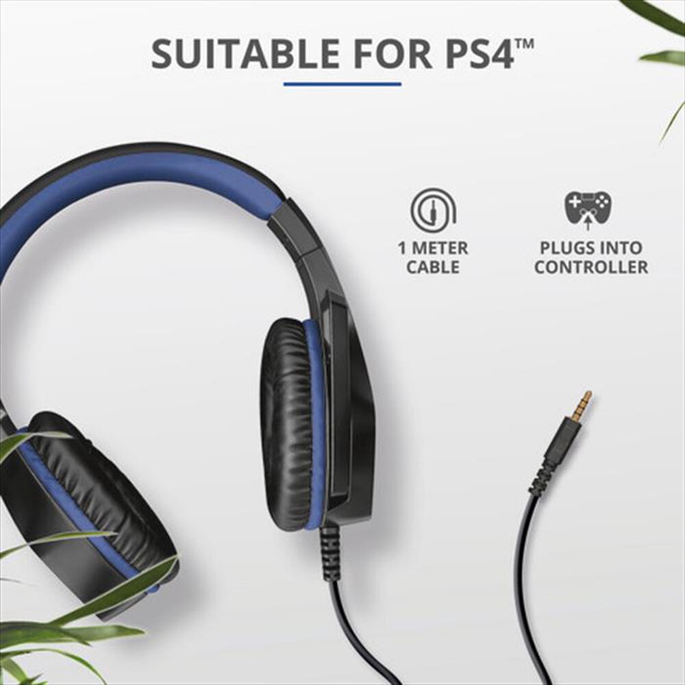 "TRUST - GXT404B RANA HEADSET PS4-Black/Blue"