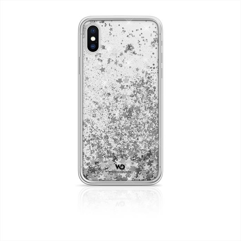 "WHITE DIAMOND - SPARKLE COVER IPHONE X/XS STELLE-ARGENTO/TPU"