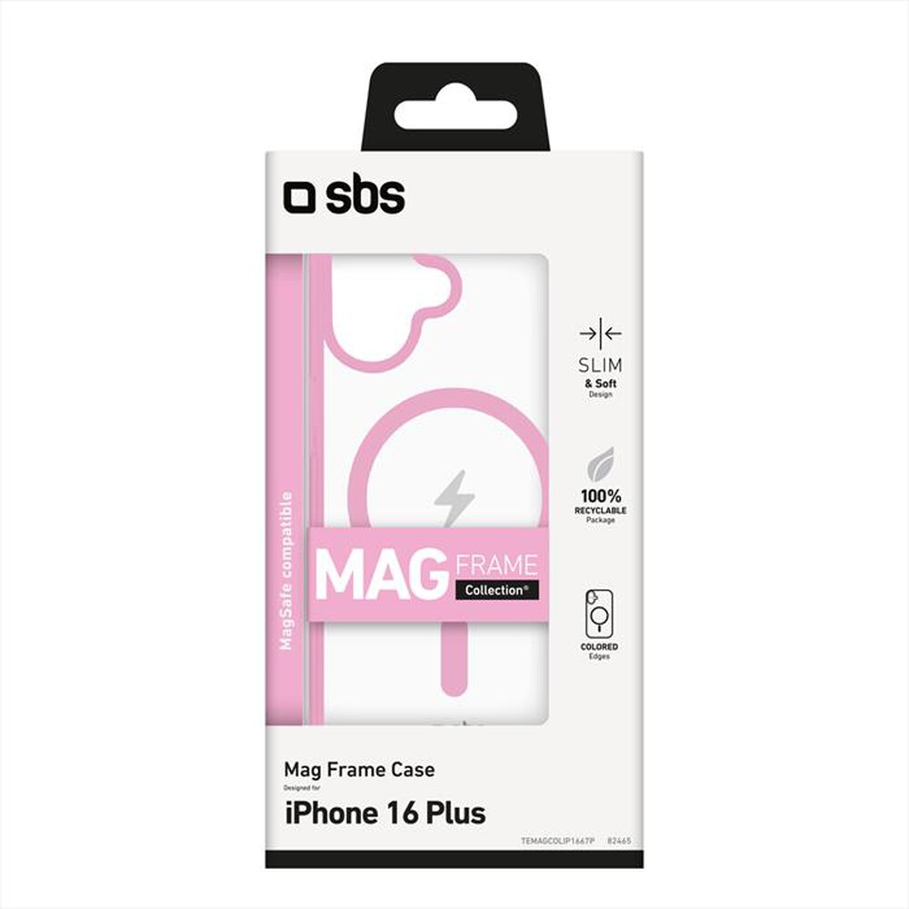 "SBS - Cover Mag Frame iPhone 16 Plus TEMAGCOLIP1667P-Rosa"