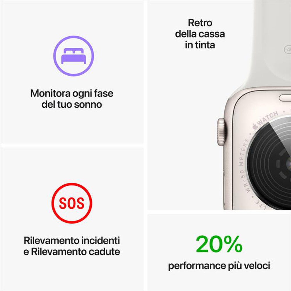 "APPLE - Watch SE GPS + Cellular 44mm Regular-Argento - Bianco"