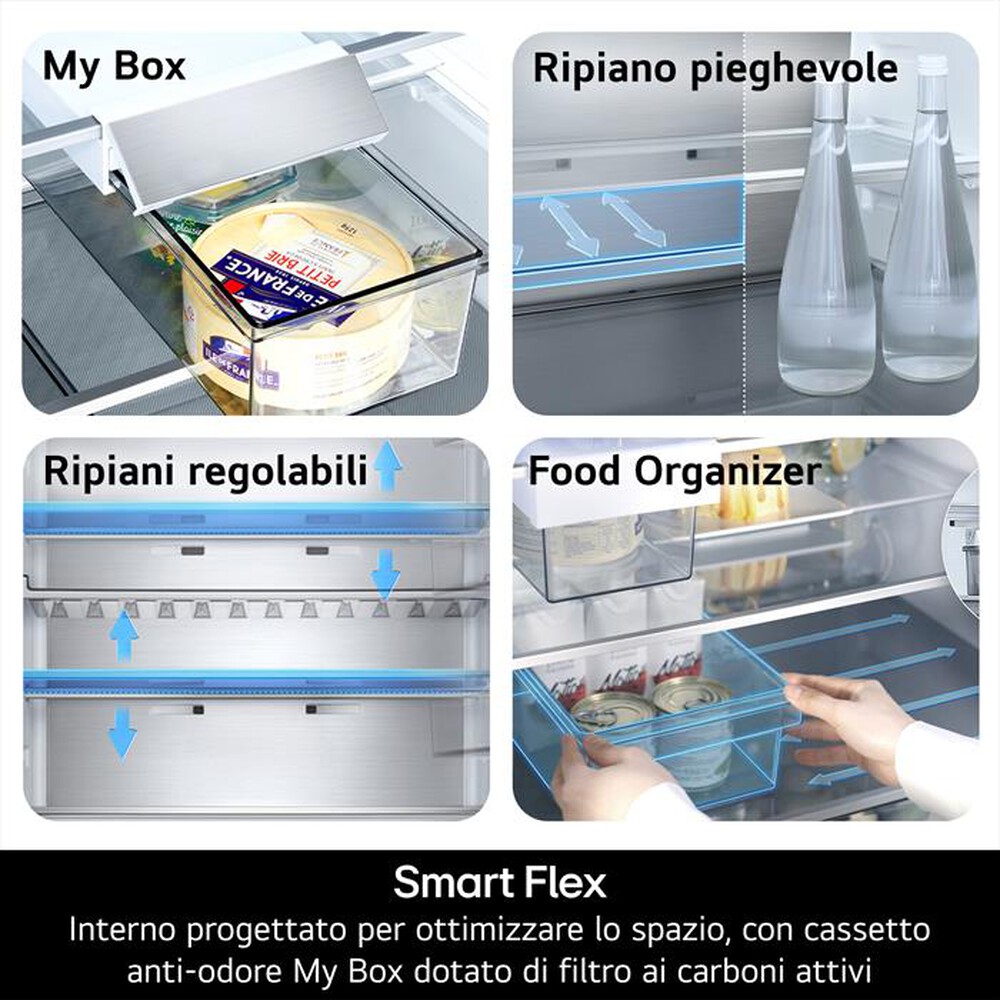 Immagine del prodotto LG - Frigorifero combinato GBBS726AMB Classe A 375lt-Argento