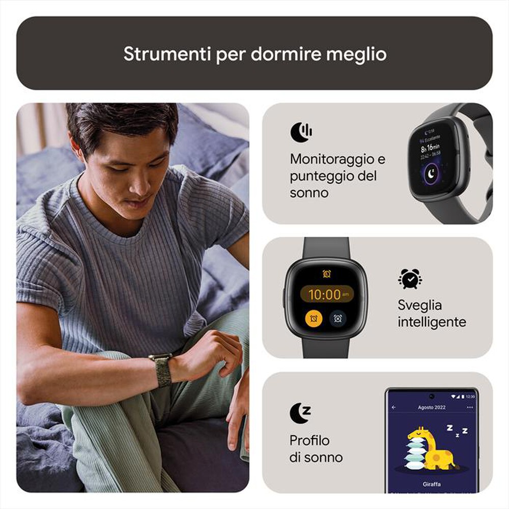 "FITBIT - SENSE 2 - FB521BKGB-GRAFITE/ALLUMINIO GRAF"