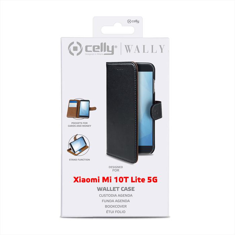 "CELLY - WALLY941 - CUSTODIA PER MI 10T LITE 5G-NERO/SIMILPELLE"