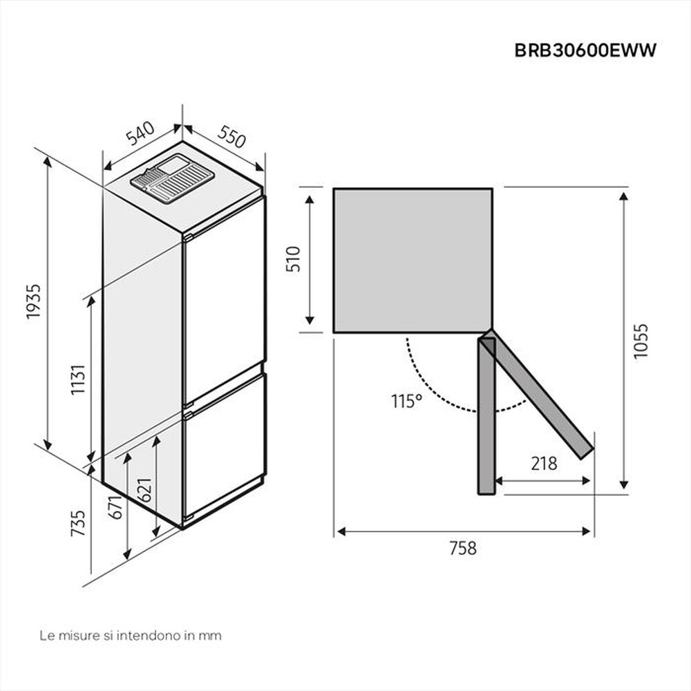 Immagine del prodotto SAMSUNG - Frigorifero incasso BRB30600EWW/ET Classe E-bianco