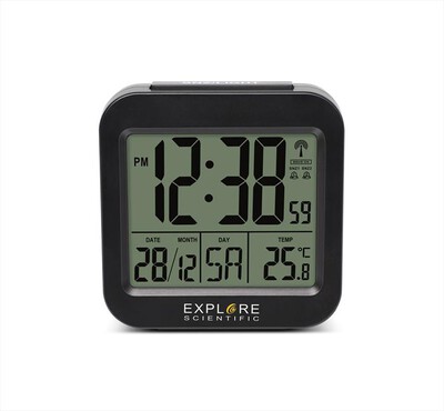 EXPLORE SCIENTIFIC - RDC1008 OROLOGIO RADIOCONTROLLATO DA VIAGGIO,-Black
