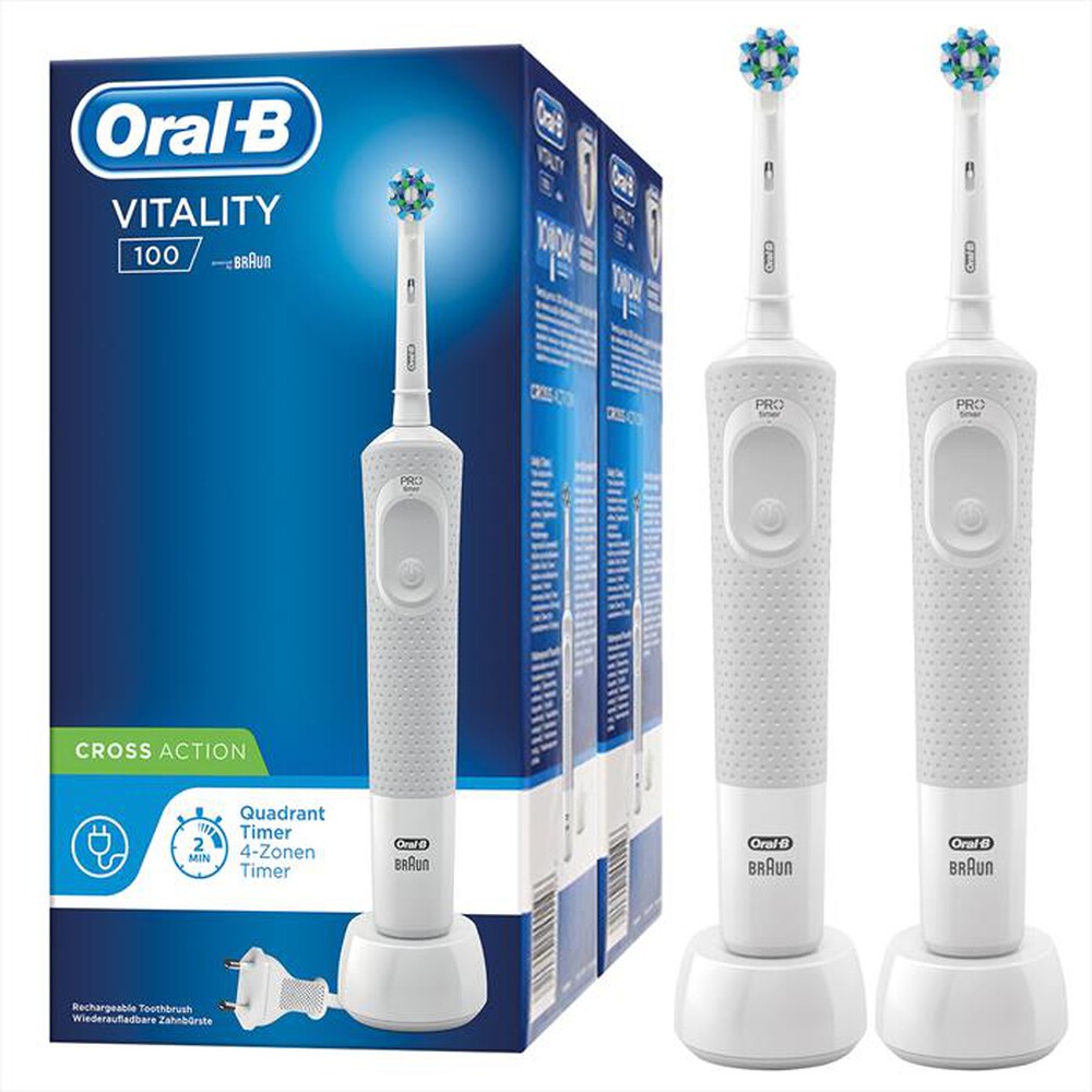 "ORAL-B - OB PW VITALITY D100 CROSSACT BIPACCO-BIANCO"