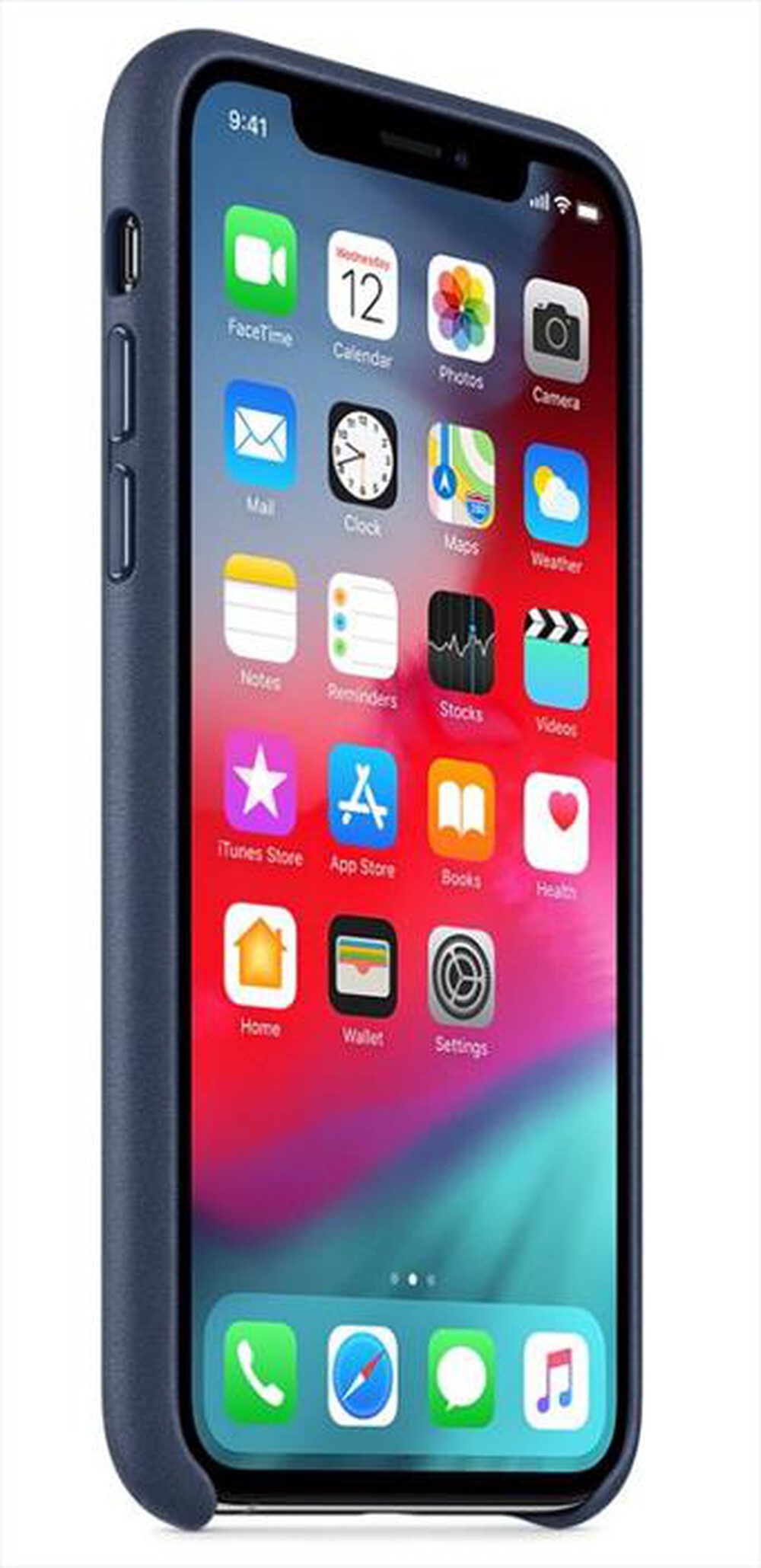"APPLE - Custodia in pelle per iPhone XS MAX-Blu Notte"