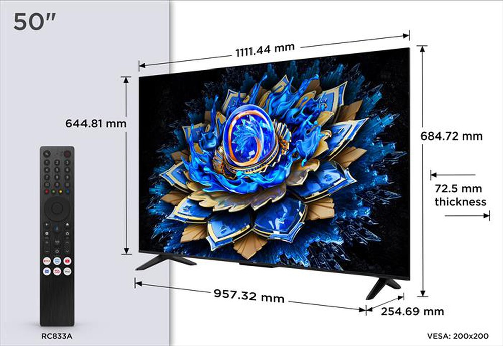 Immagine del prodotto TCL - Smart TV LED 4K 50" 50T69C-Nero
