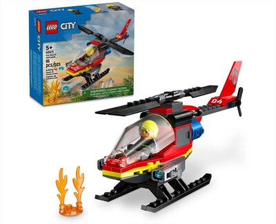 LEGO - CITY Elicottero dei pompieri - 60411-Multicolore