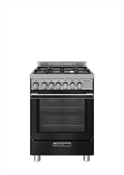 GLEM GAS - Cucina ST664MBK Classe A+-Nero Carbone