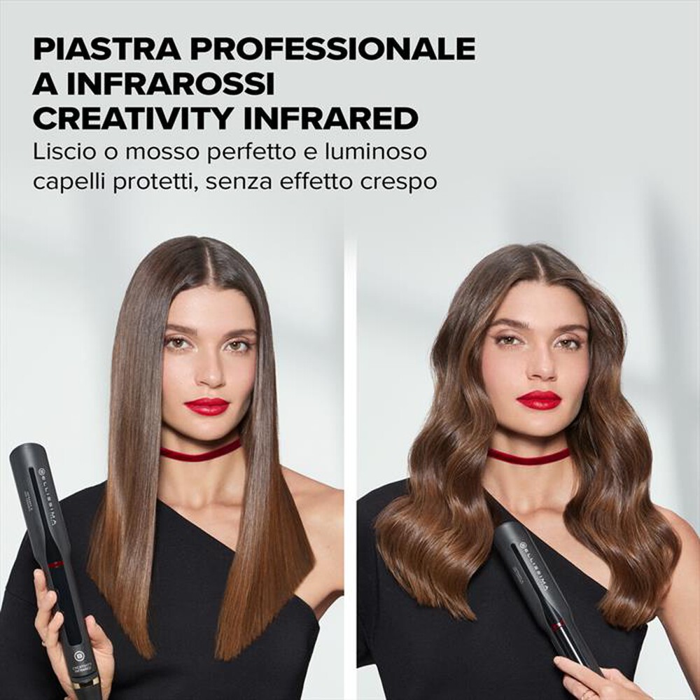 "BELLISSIMA IMETEC - PIASTRA CON INFRAROSSI CREATIVITY INFRARED-Matt Black Glam Gold"