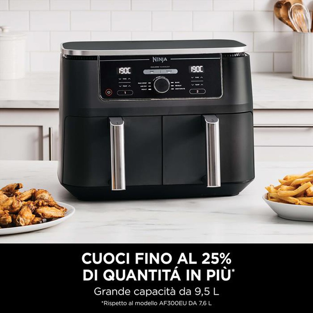 "NINJA - Friggitrice ad aria dual zone max da 9,5 L A-nero"