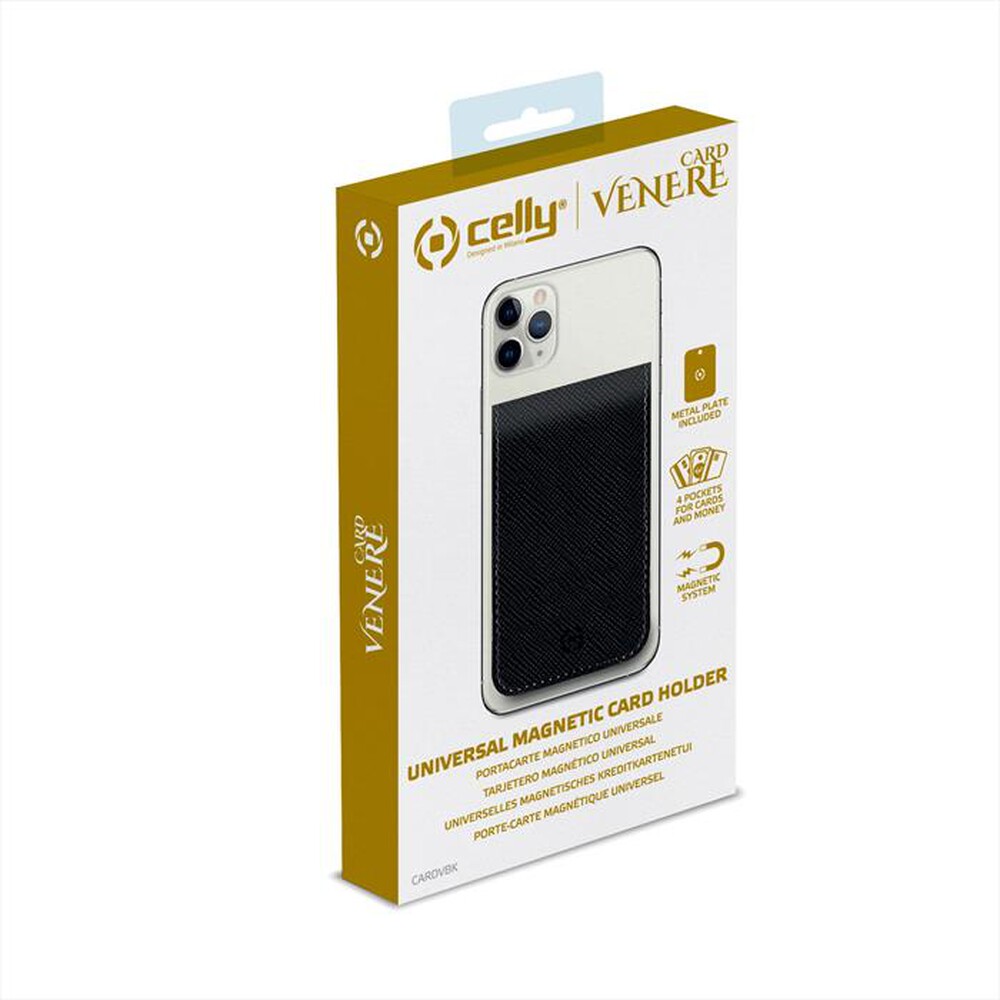 "CELLY - CARDVBK - PORTACARTE MAGNETICO-NERO/SIMILPELLE"