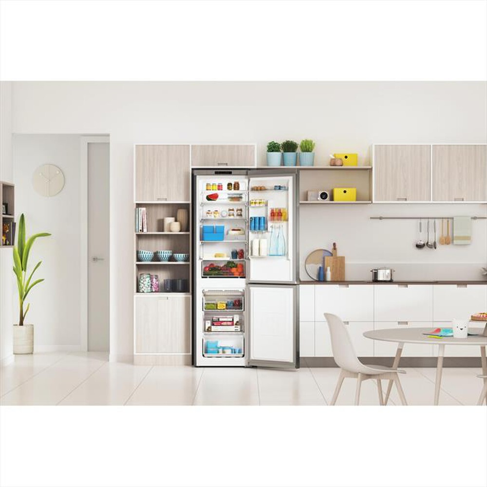 "INDESIT - Frigorifero combinato PUSH&GO INFC9 TI22X Classe E-Stainless steel"