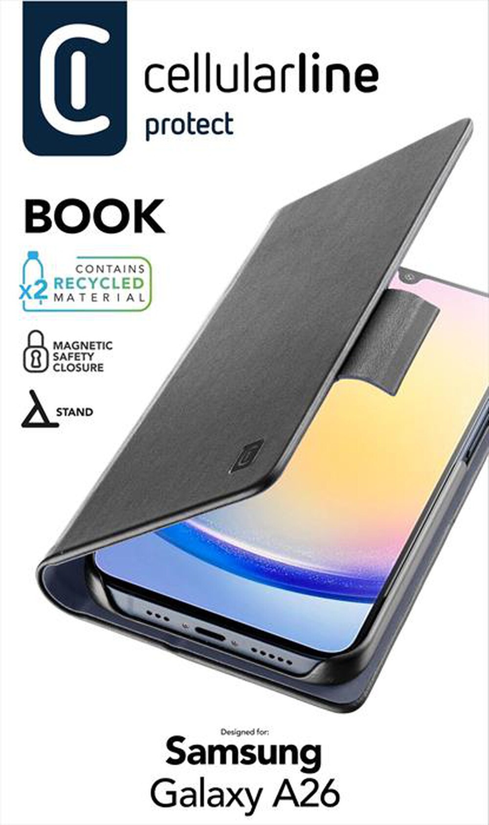 Immagine del prodotto CELLULARLINE - Custodia a borsellino BOOK3GALA26K-Nero