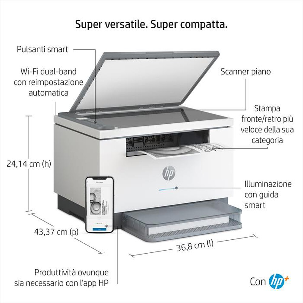 Immagine del prodotto HP - MULTIFUNZIONE LASERJET M234DWE-Bianca, Grigia