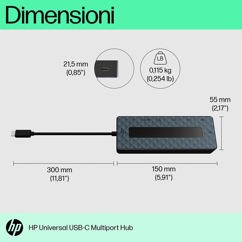 Immagine del prodotto HP - DOCKING STATION UNIVERSAL MULTIFUNZIONE USB-C-Nero