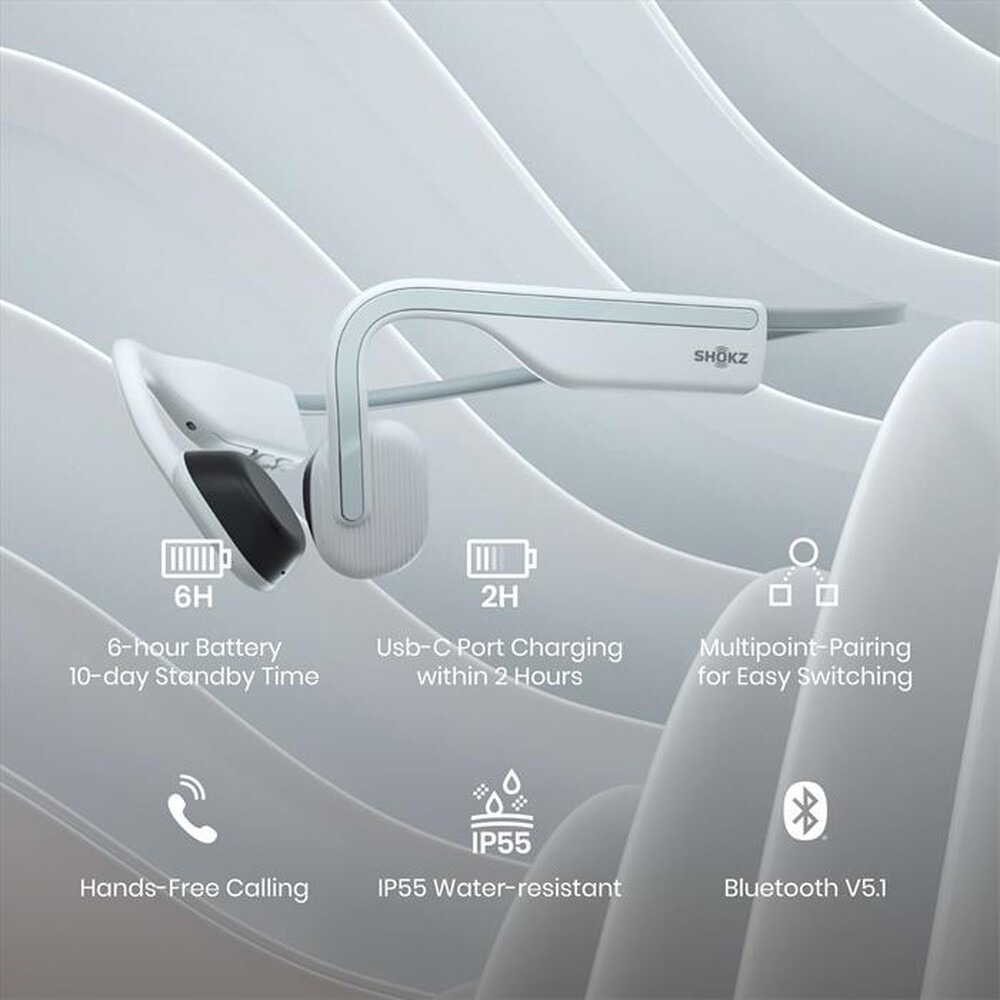 "SHOKZ - Auricolare BT OPENMOVE-White"
