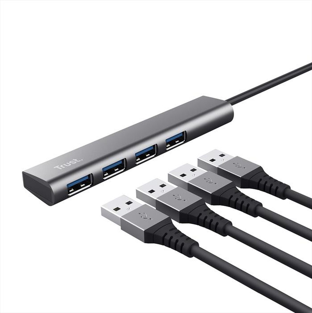 "TRUST - HALYX 4-PORT USB HUB-Grey"