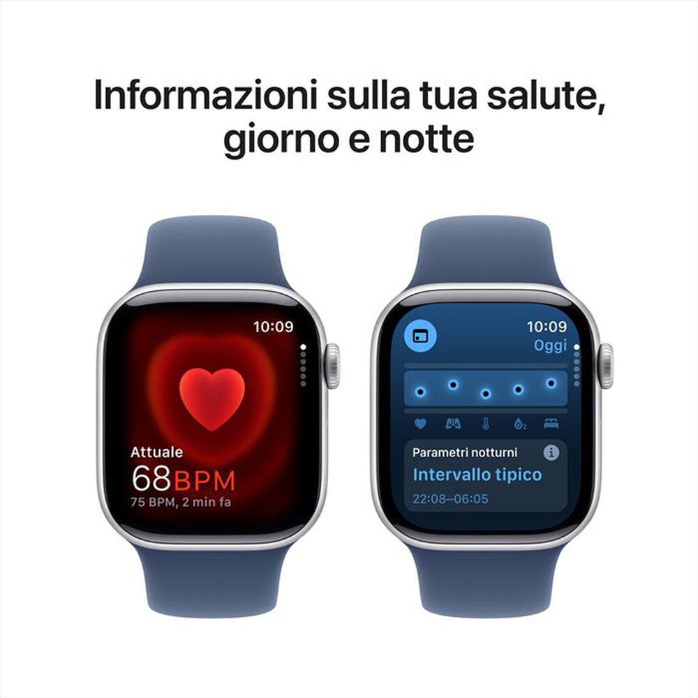 Immagine del prodotto APPLE - Watch Series 10 GPS 42mm Alluminio-Argento - Sport Band Denim M/L