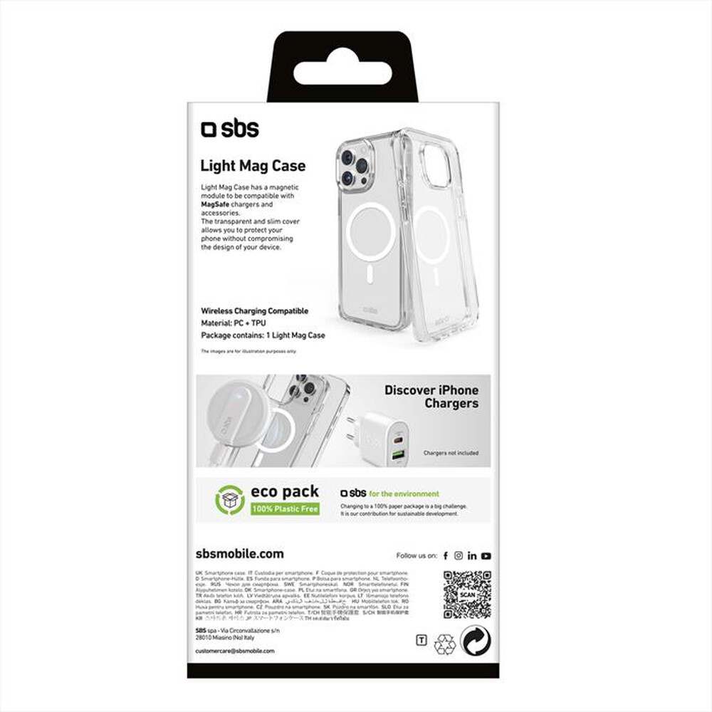 "SBS - Cover TELIGMAGIP1567PT per iPhone 15 Pro Max-Trasparente"
