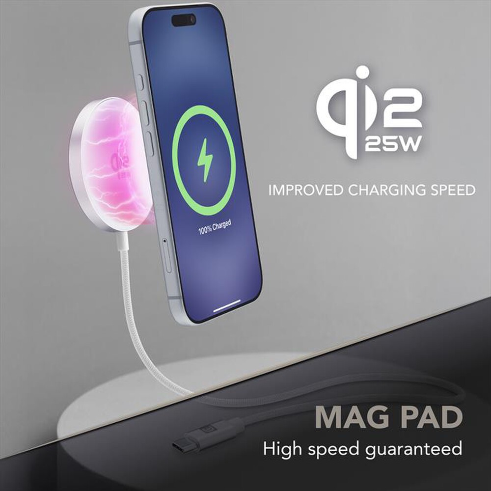 Immagine del prodotto CELLULARLINE - Pad Wireless magnetico 25W MAG PAD QI2.2-Bianco