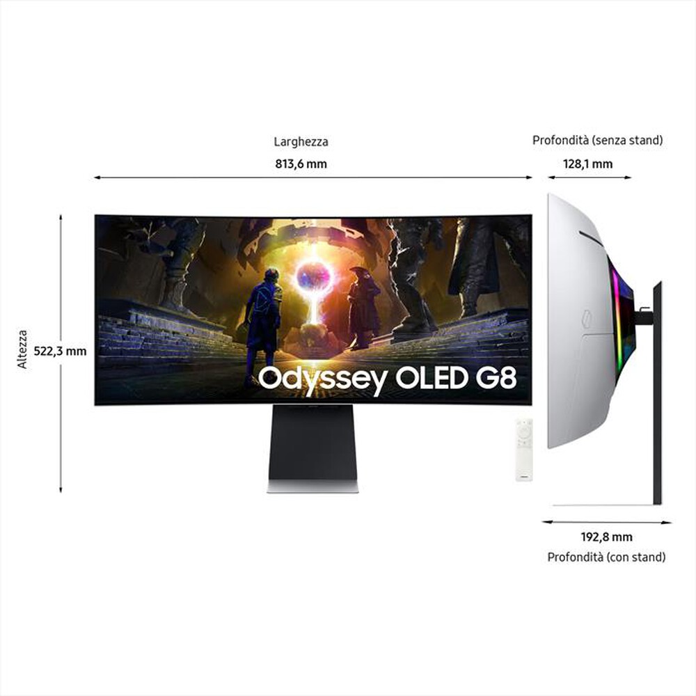 Immagine del prodotto SAMSUNG - MONITOR GAMING ODYSSEY OLED G8 DA 34" WQHD CURVO-Silver