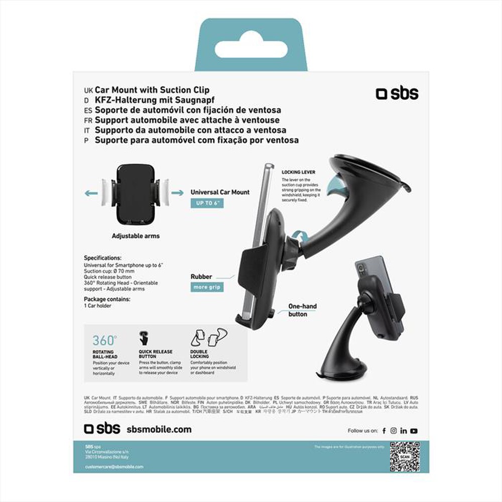 Immagine del prodotto SBS - Supporto da Auto TE0UCH1AW-Nero