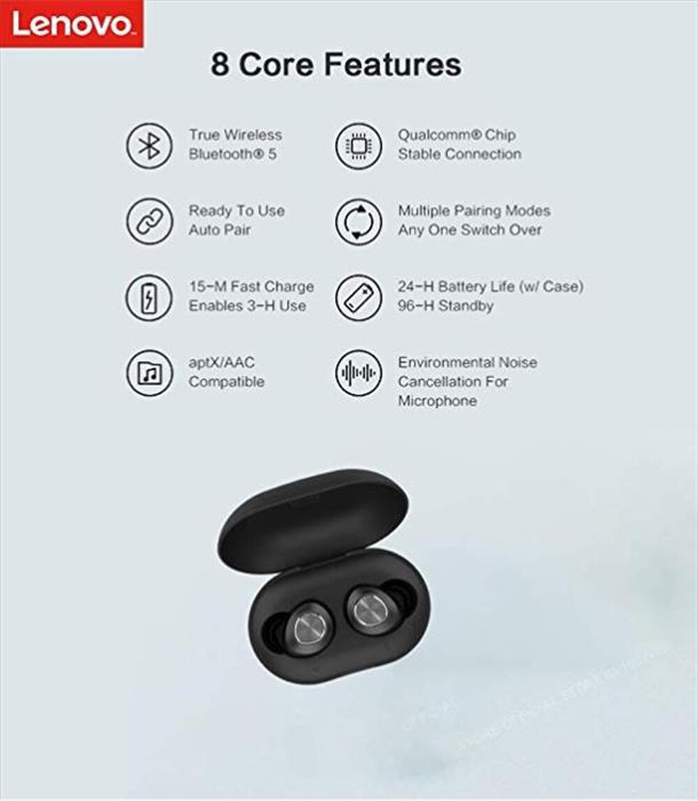 "LENOVO - CUFFIE A DOPPIO MICROFONO HT10-Nero"