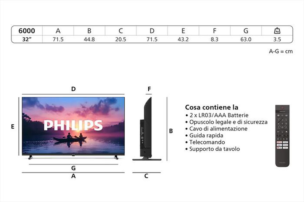 Immagine del prodotto PHILIPS - Smart TV LED HD READY 32" 32PHS6000/12-Black