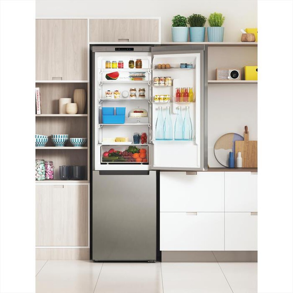 "INDESIT - Frigorifero combinato PUSH&GO INFC9 TI22X Classe E-Stainless steel"