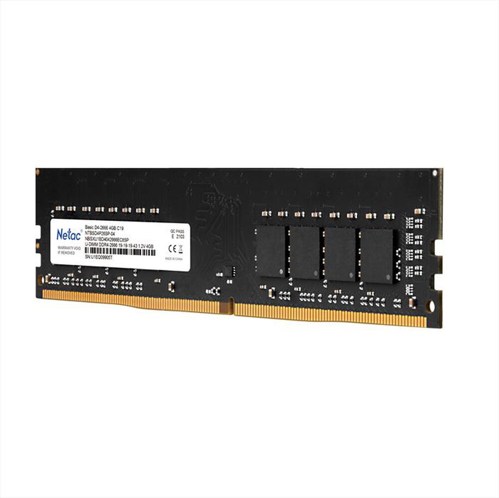 "NETAC - BASIC DDR4-2666 4G C19 U-DIMM 288-PIN-NERO"