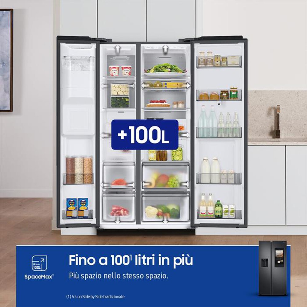 "SAMSUNG - Frigorifero side by side RS6HA8891B1/EF Classe E-Matte Black"