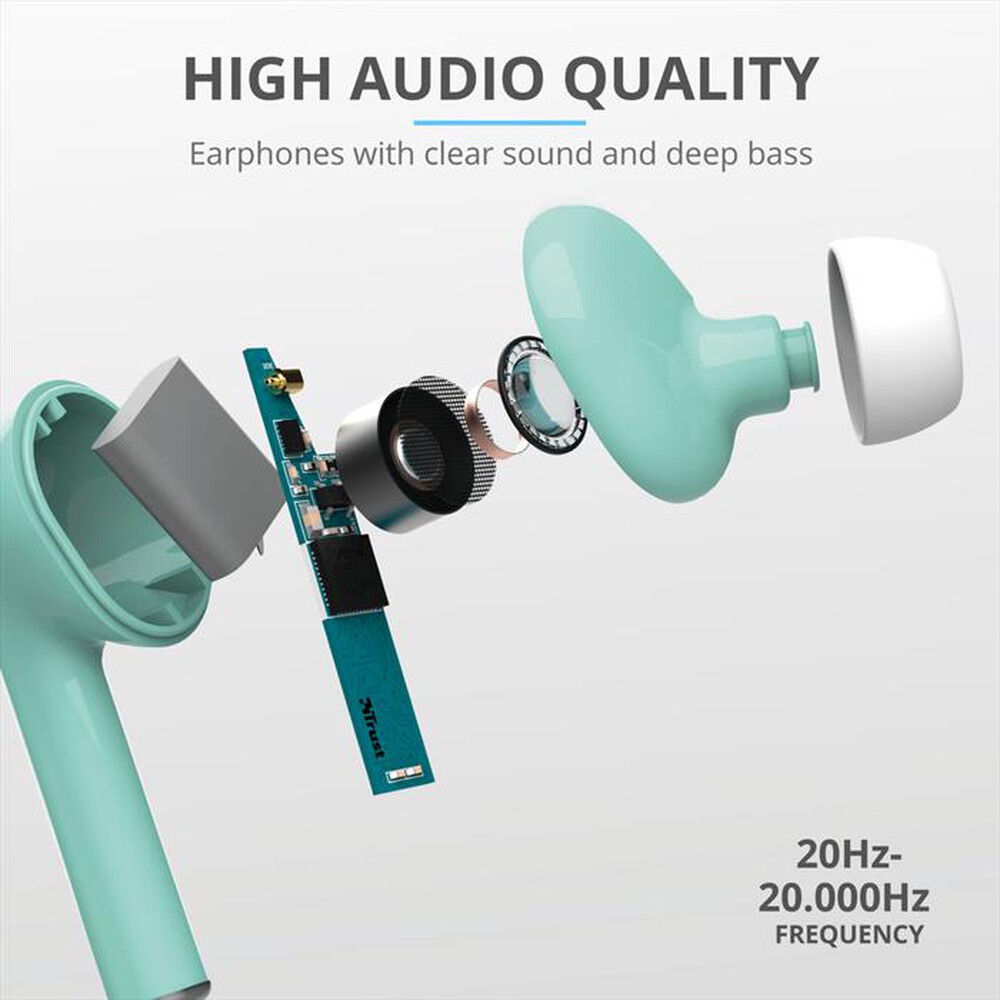 "TRUST - NIKA TOUCH BLUETOOTH EARPHONE MINT-Turquoise"