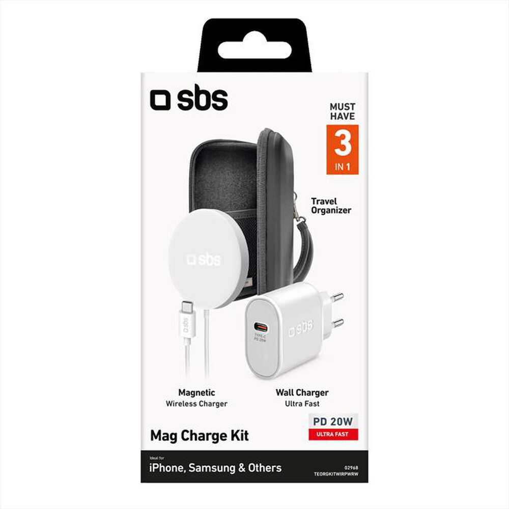 "SBS - Carica batterie TEORGKITWIRPWRW-Bianco"