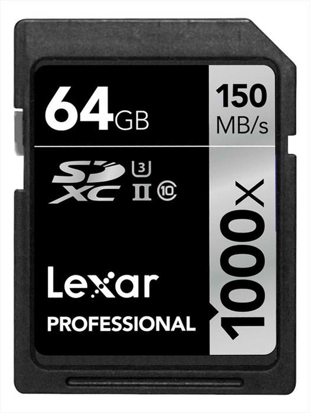 "LEXAR - SDHC II 64GB 1000x classe 10-Black/Silver"