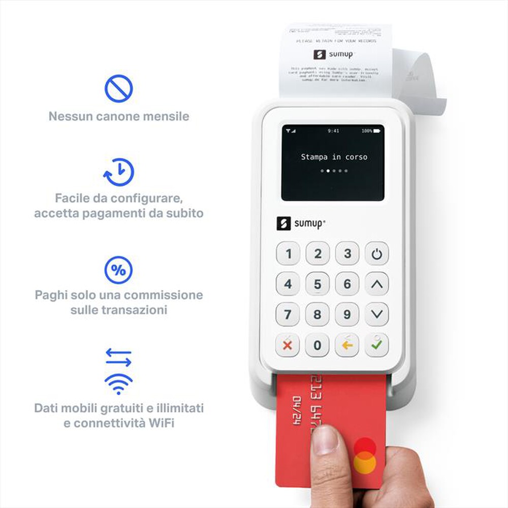 "SUMUP - POS terminal 3G+ STAMPANTE-Bianco"