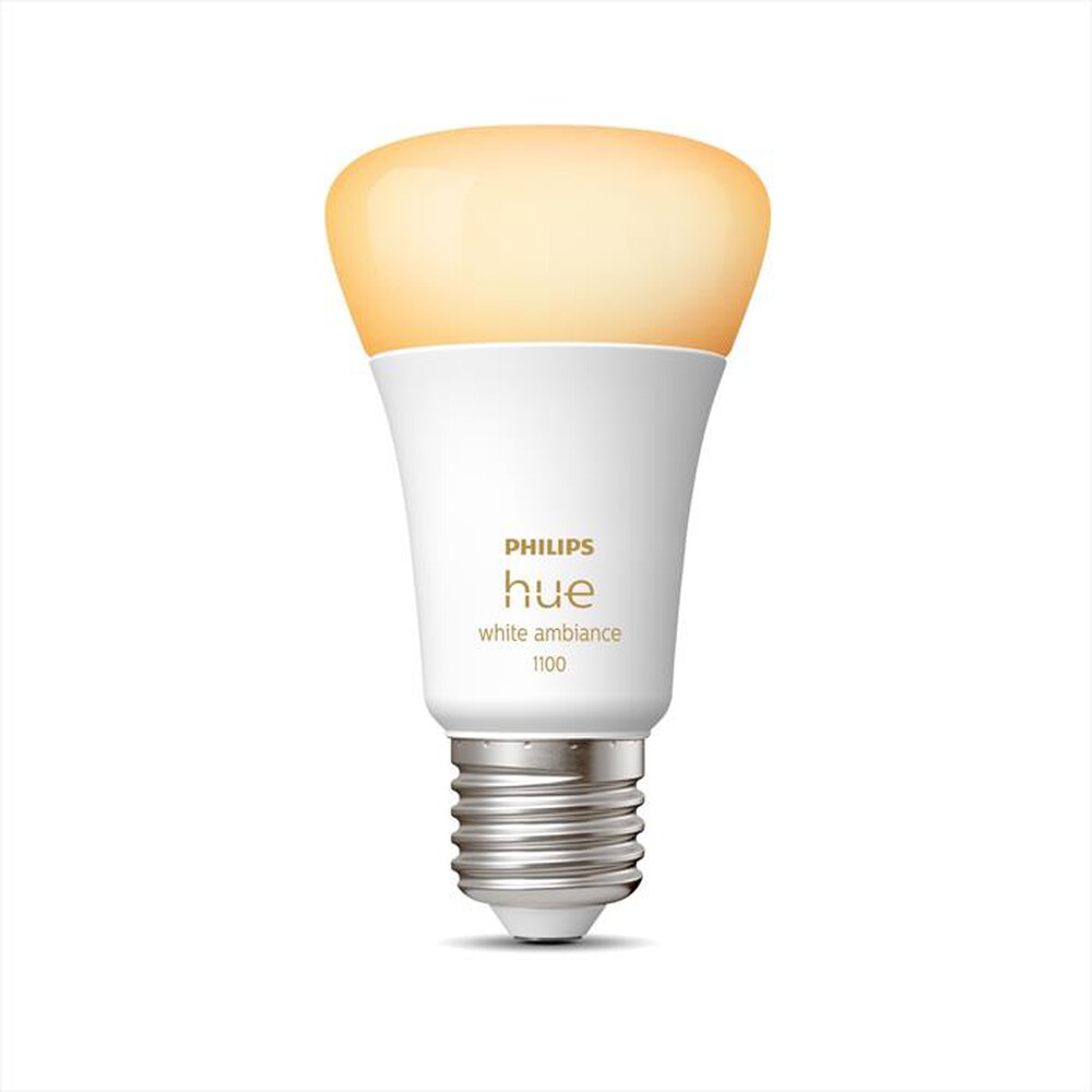 "PHILIPS - HUE WHITE AMBIANCE LAMPADINA E27 8W-Luce Bianca Dimmerabile"